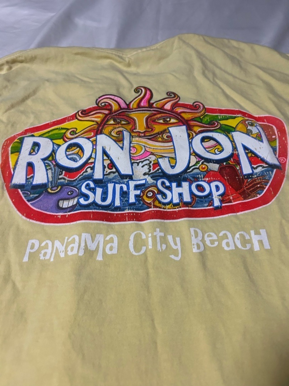 Ron Jon Surf Shop Tshirt Comfort Colors Yellow Panama City Sz L - Picture 12 of 12